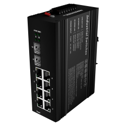 Switch PoE Marca Blanca SW1008HIPOE-MGF-240-DIN